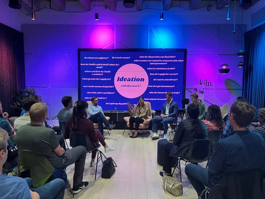 Startup pitch presentations at Kiln Denver